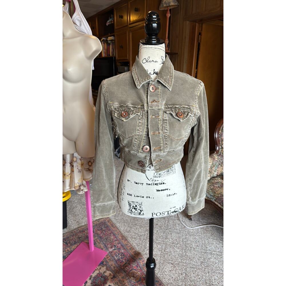 Vintage 90s z cavaricci super cropped corduroy bolero jacket